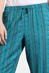 Zivame Zellij Dreams Woven Pyjama - Lake Blue — thumbnail 5